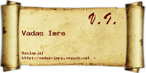 Vadas Imre névjegykártya